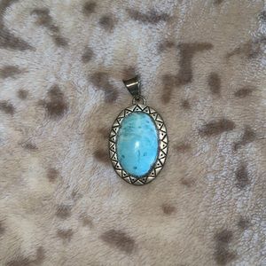 Sterling Larimar pendant NWOT